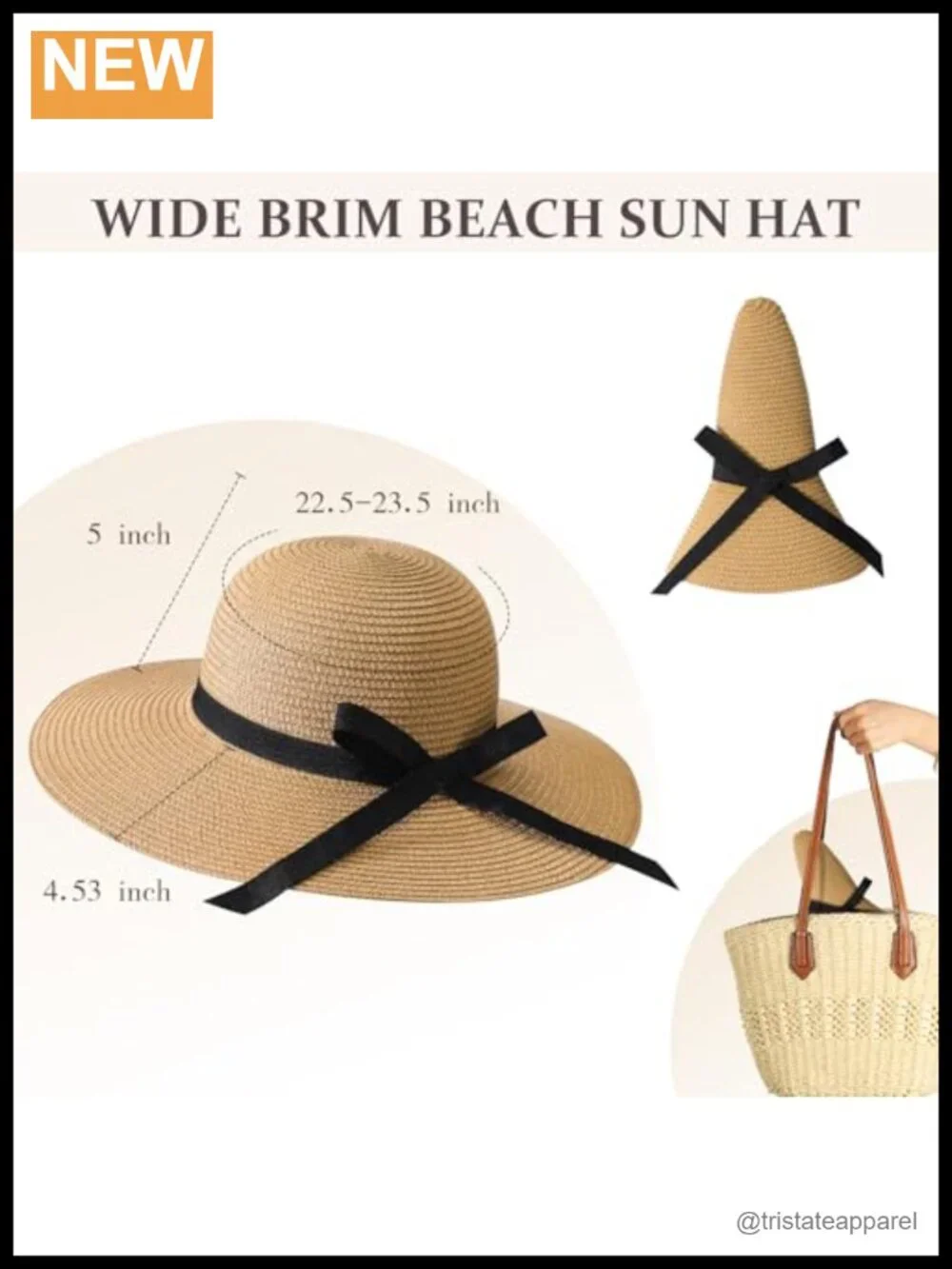 Women's Straw Sun Hat UPF 50+ Packable Wide Brim Beach Hat Foldable